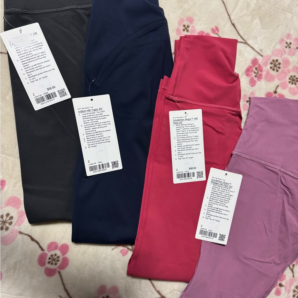 Lululemon Athletica Blue and Pink Leggings for Active Wear